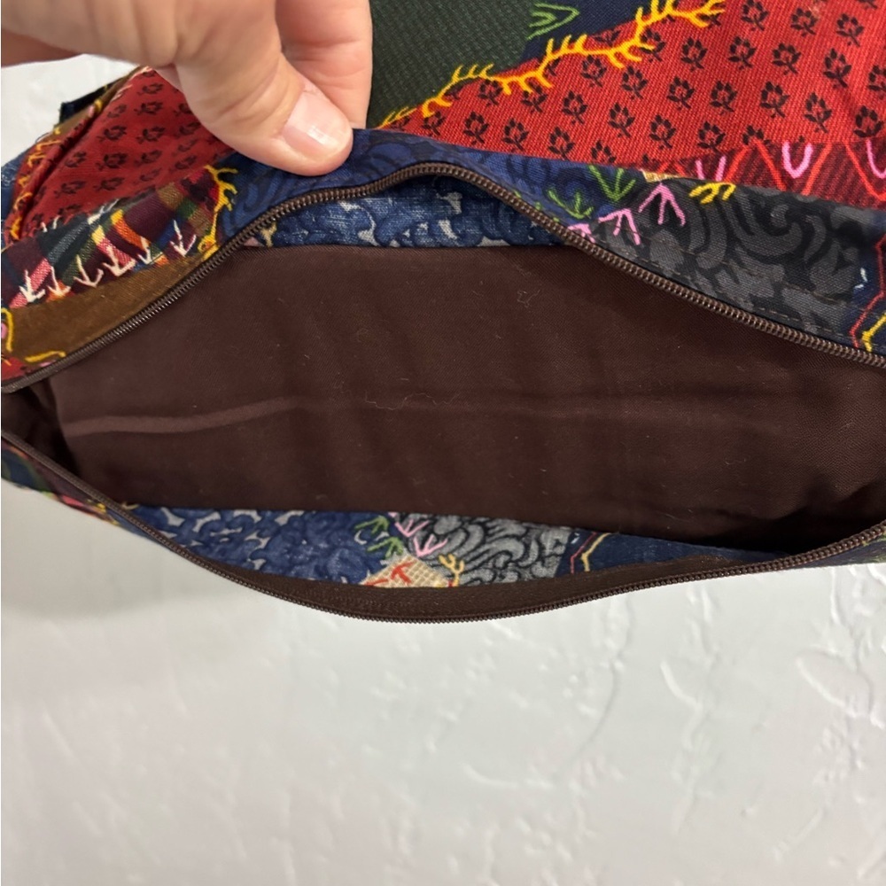 Boho Patchwork Material Shoulder Bag in Multi-Color Handmade - Picture 6 of 9